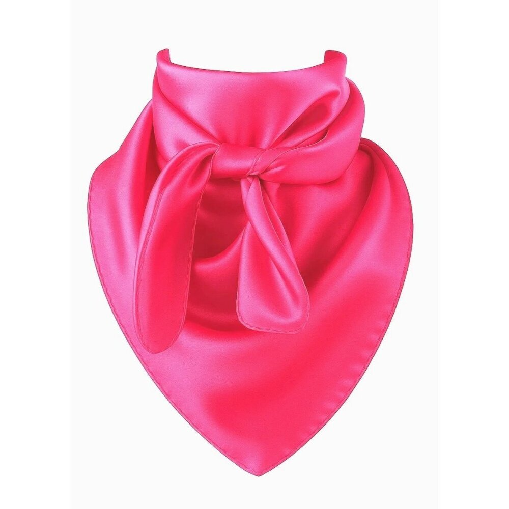 Hot Pink Western Wild Rag 35x35 Satin Scarf Cowgirl Accessory